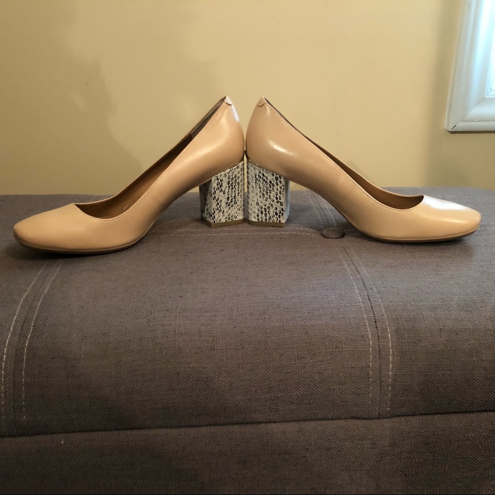 Calvin Klein nude block heels